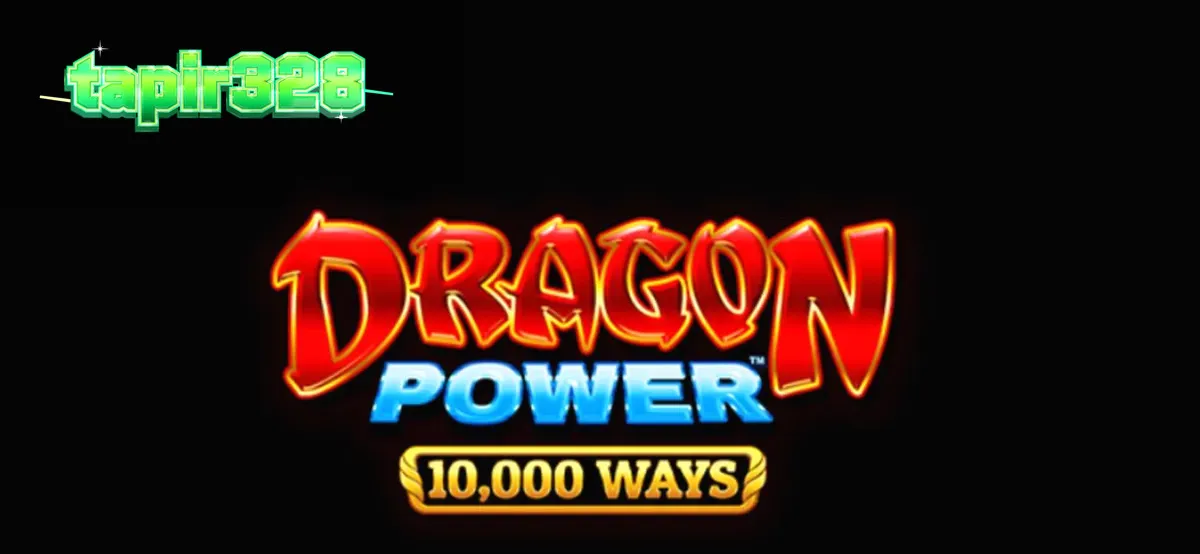 Tampilan visual slot Dragon Power 10,000 Ways dengan tema naga dan kuil emas